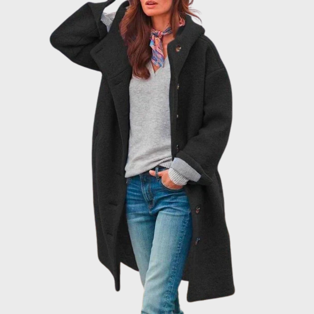 Nora | Women's Oversized Cowl Collar Midi Trench Coat
