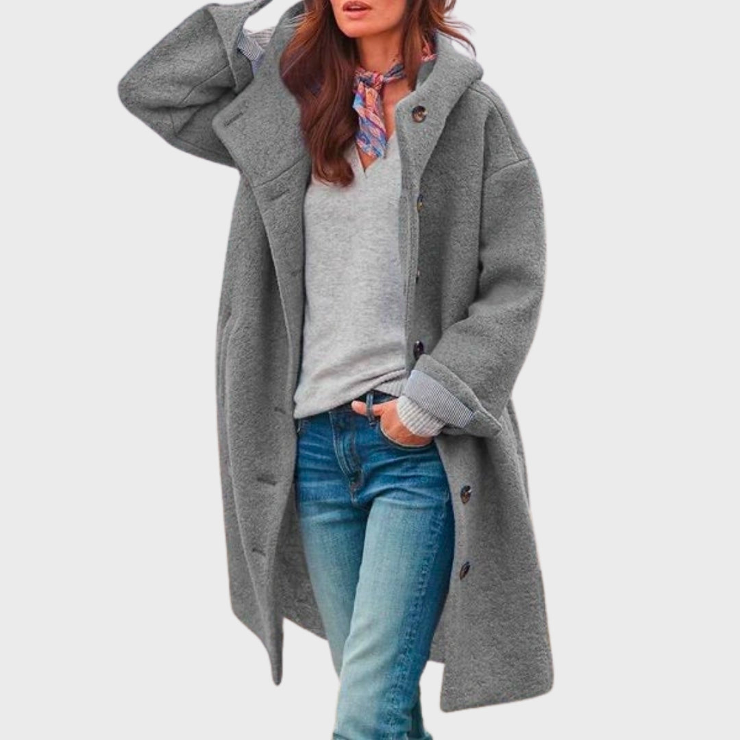 Nora | Women's Oversized Cowl Collar Midi Trench Coat
