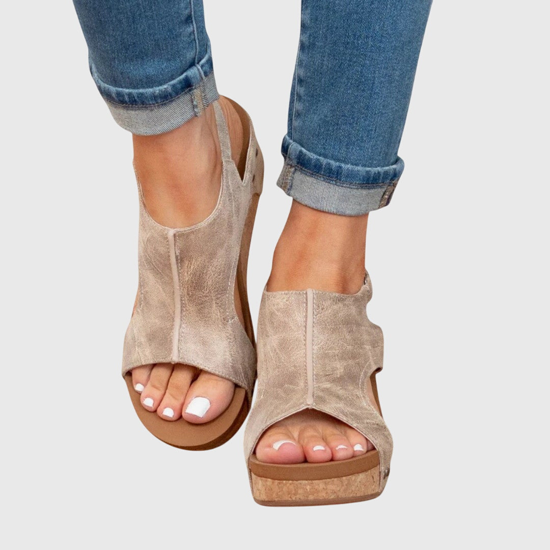 Odette | Women's Orthopedic Wedge Cutout Sling-Back Sandals