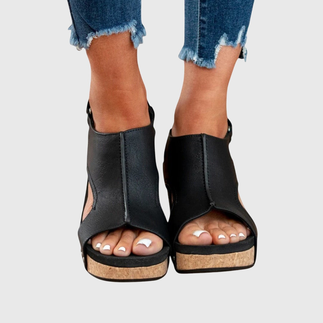 Odette | Women's Orthopedic Wedge Cutout Sling-Back Sandals