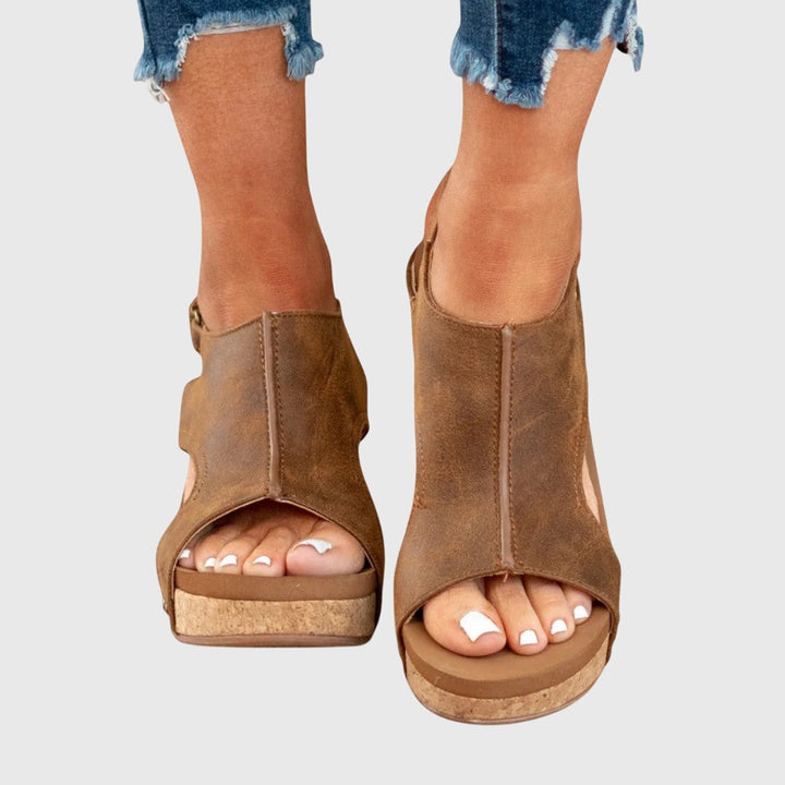 Odette | Women's Orthopedic Wedge Cutout Sling-Back Sandals