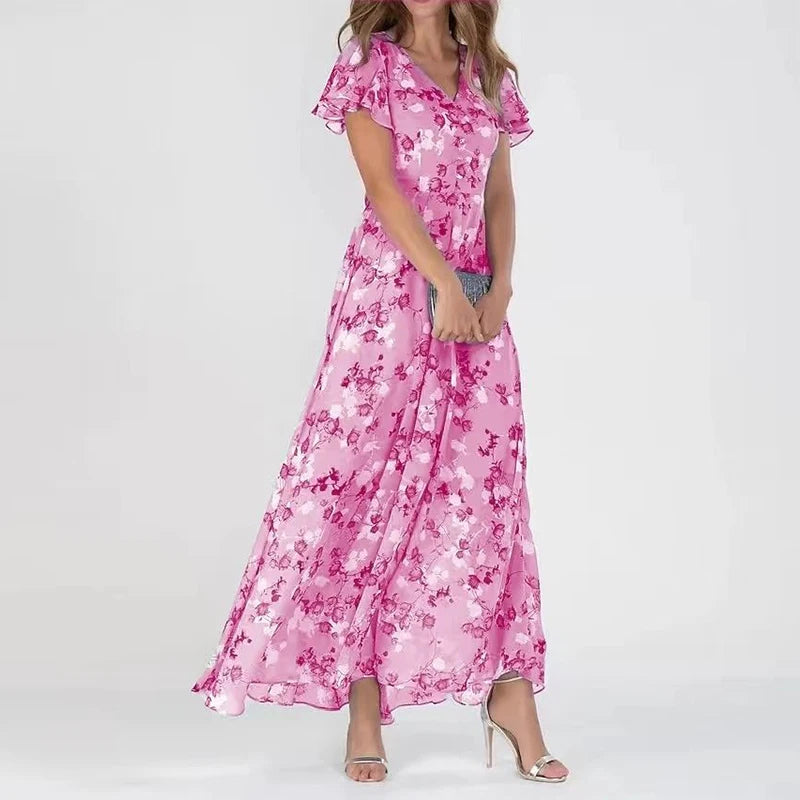 Olivia | Women's Wedding Guest Colorful Summer Maxi Dress