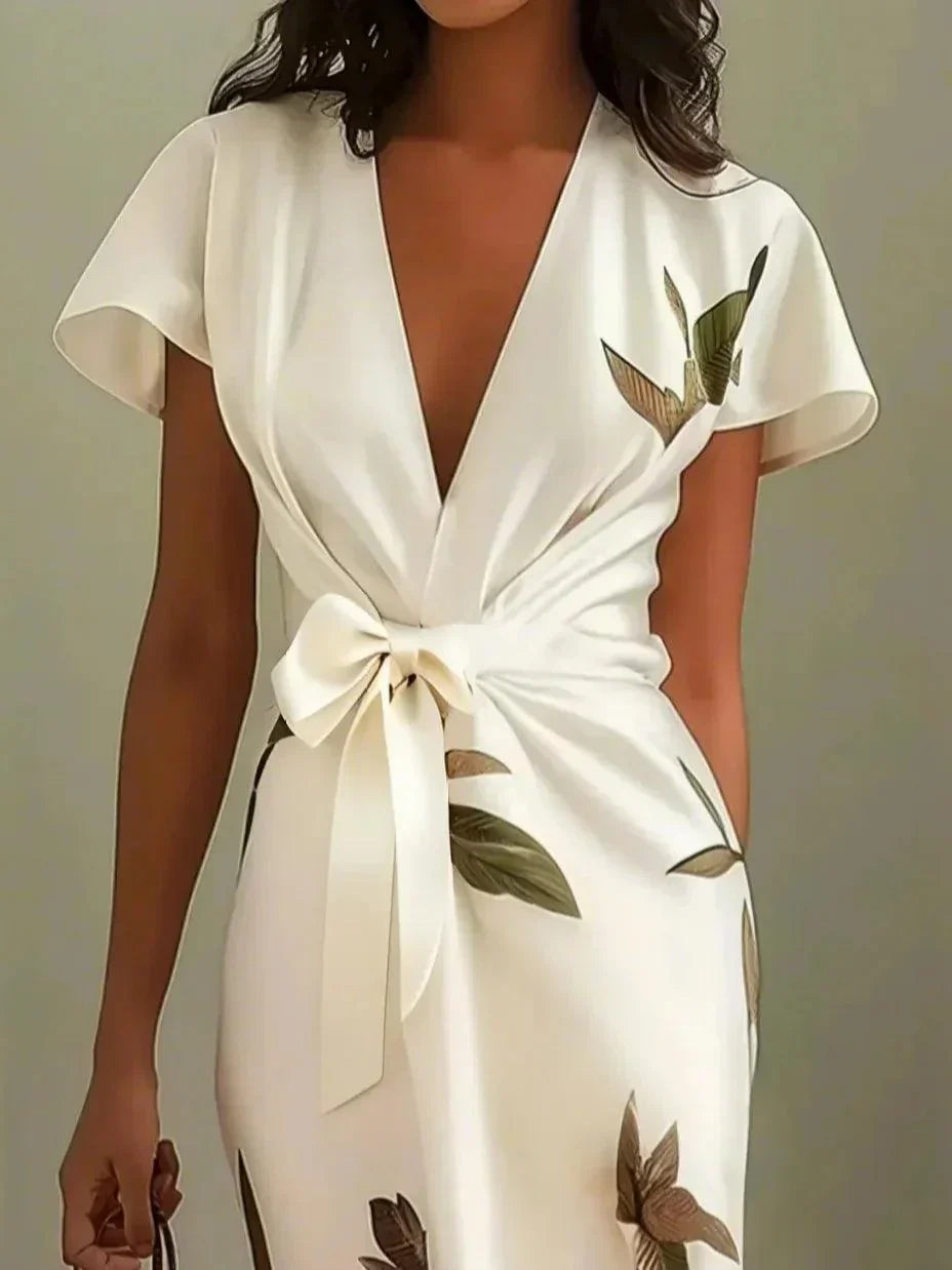 Philippa | Women's Wedding Guest Wrap V Neck Midi Dress