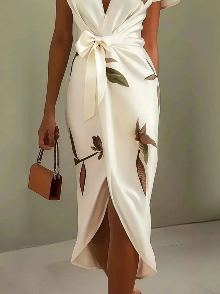 Philippa | Women's Wedding Guest Wrap V Neck Midi Dress