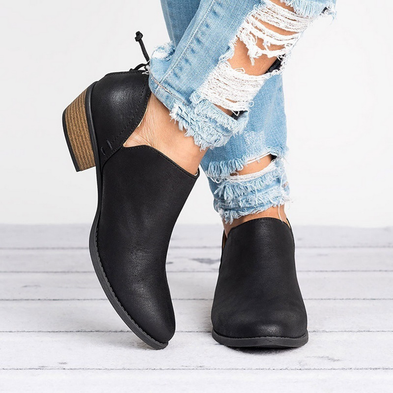 Phoebe | Women's Orthopedic Vintage Side Cutout Ankle Boots