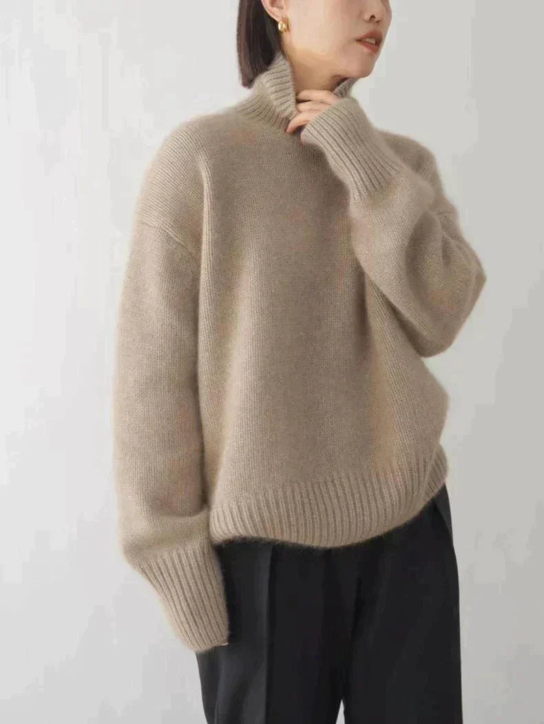 Rosalind | Women's Oversized Turtleneck Ribbed Cuff Jumper