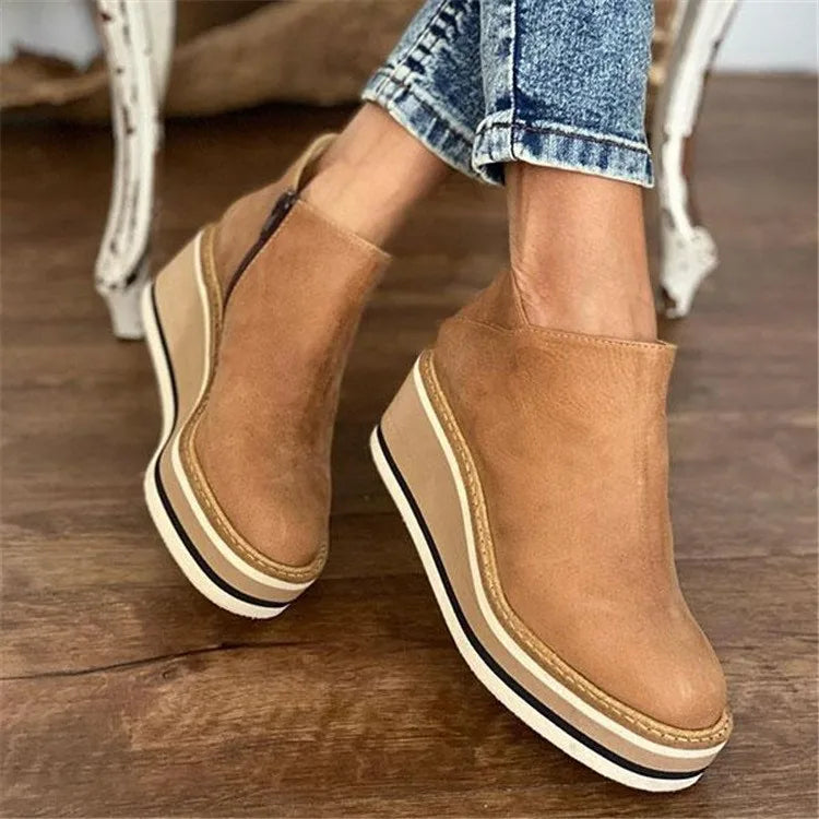 Sadie | Women's Orthopedic Platform Wedge Ankle Boots
