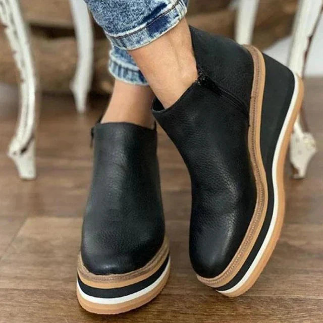 Sadie | Women's Orthopedic Platform Wedge Ankle Boots