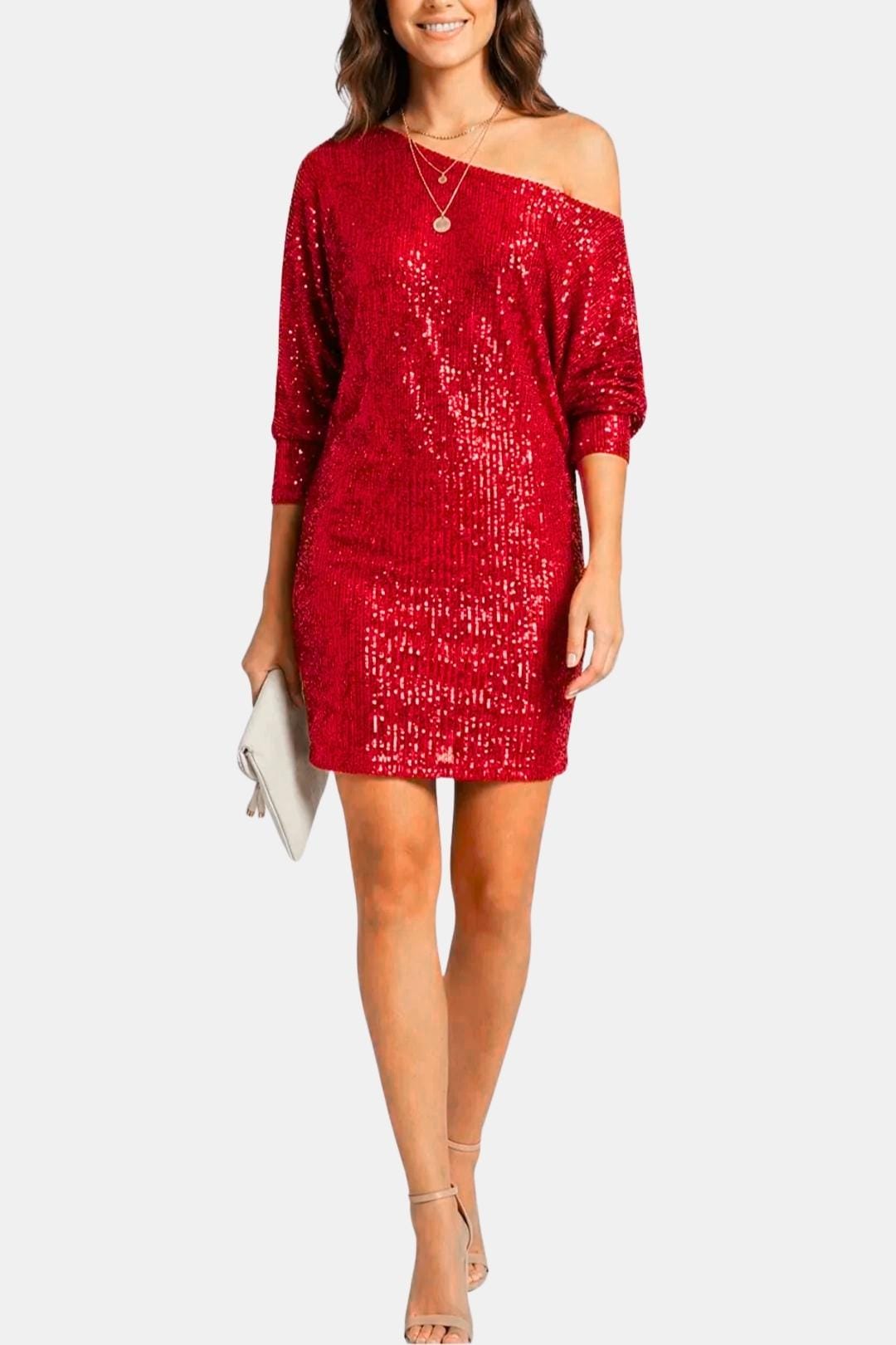 Seraphina | Women's Sequin Off Shoulder Cocktail Mini Dress Party
