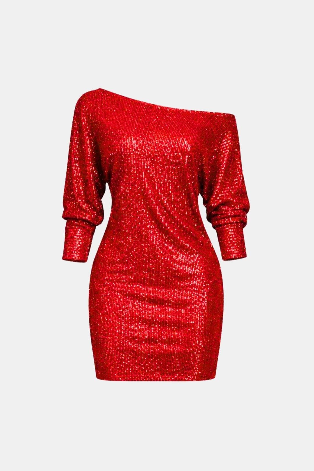 Seraphina | Women's Sequin Off Shoulder Cocktail Mini Dress Party