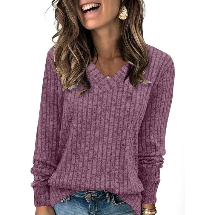 Willow | Women's Oversized Ribbed V-Neck Long Sleeve Jumper