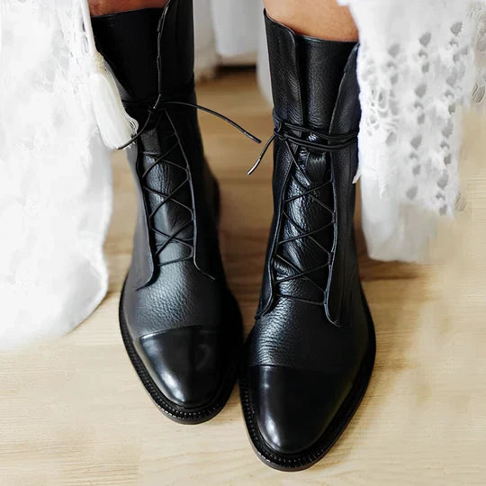 Winnie | Women's Orthopedic Lace-Up Mid-Calf Boots