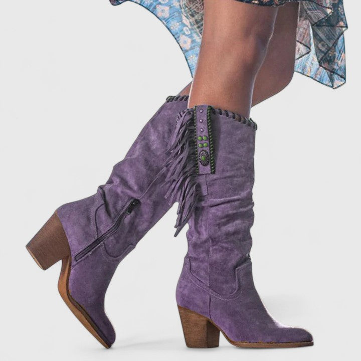 Wren | Women's Orthopedic Fringe Knee-High Boots