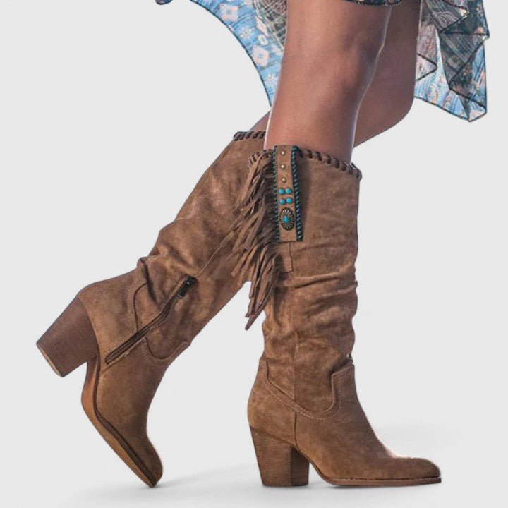 Wren | Women's Orthopedic Fringe Knee-High Boots