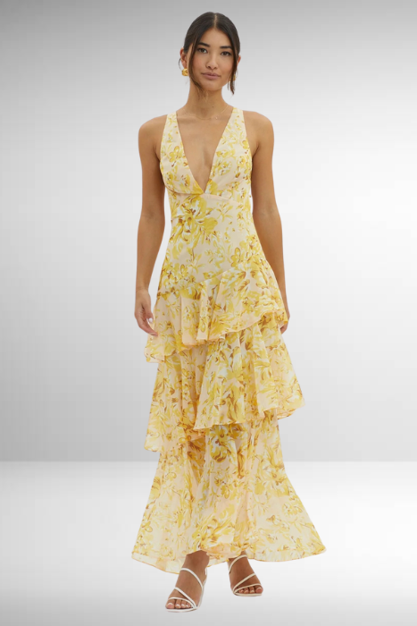 Xanthe | Women's Floral Tiered Maxi Summer Dress V Neck