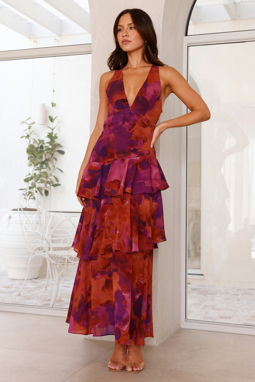 Xanthe | Women's Floral Tiered Maxi Summer Dress V Neck