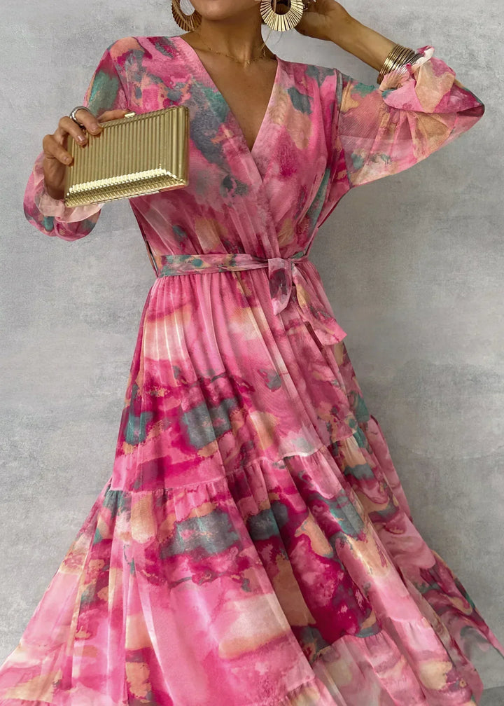Xylia | Women's Pleated Flowing Floral Maxi Summer Dress