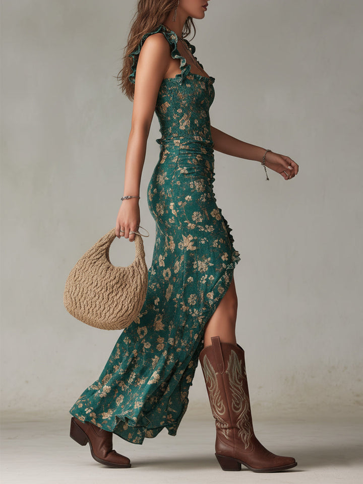 Zephyrine | Women's Boho Maxi Summer Dress Ruffled Sleeves