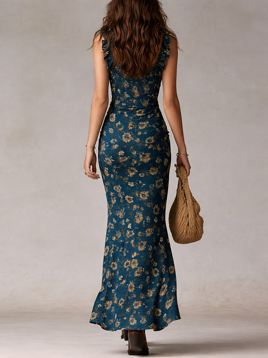 Zephyrine | Women's Boho Maxi Summer Dress Ruffled Sleeves