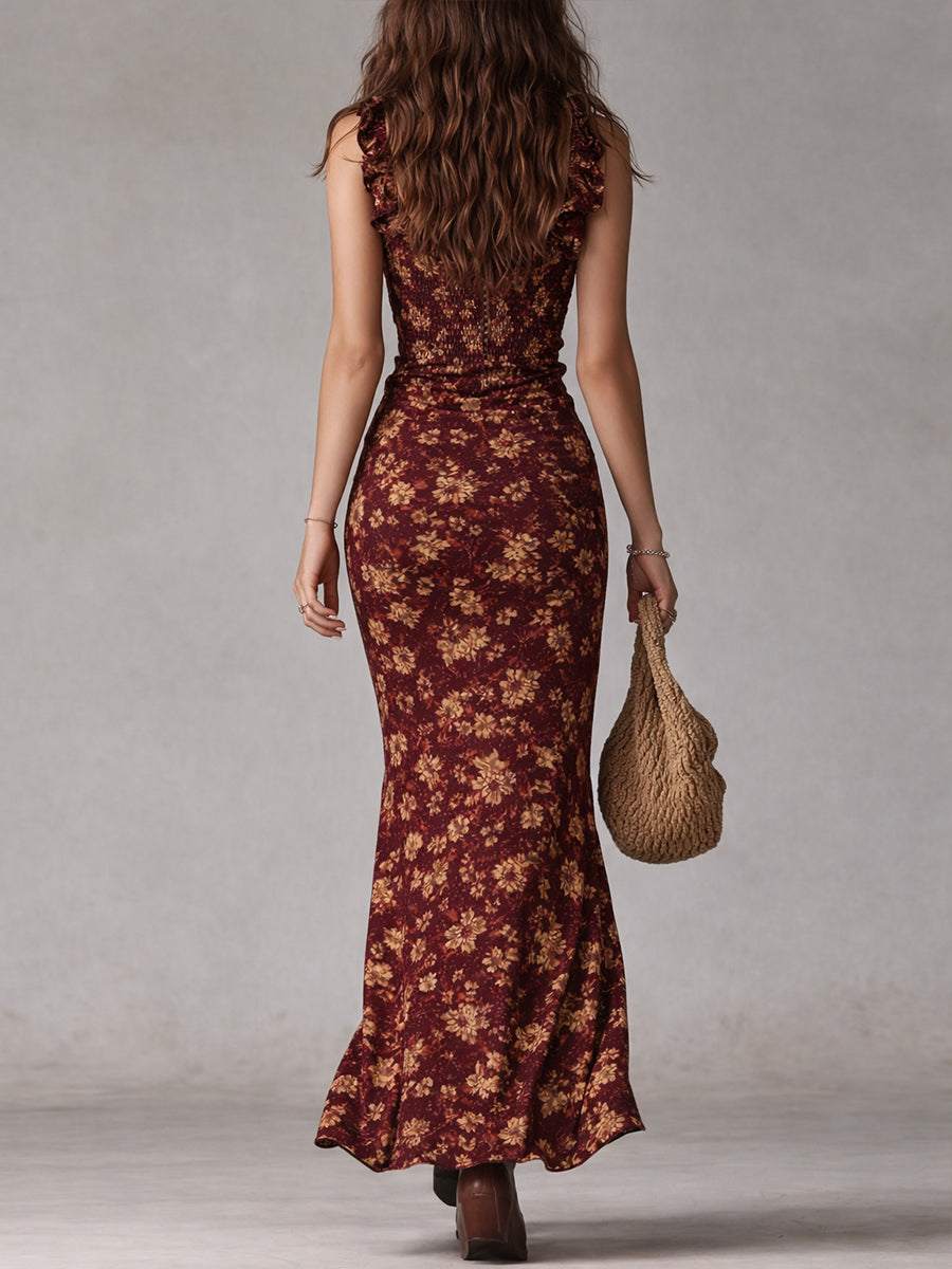 Zephyrine | Women's Boho Maxi Summer Dress Ruffled Sleeves