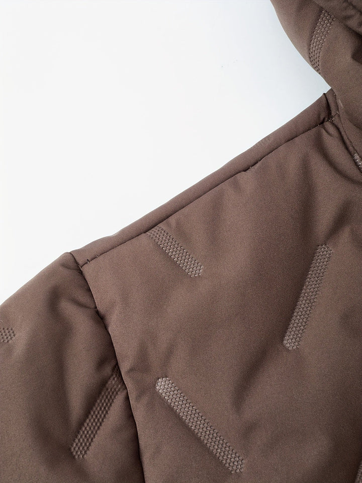 Close-up of Barnaby jacket textured quilted fabric detail