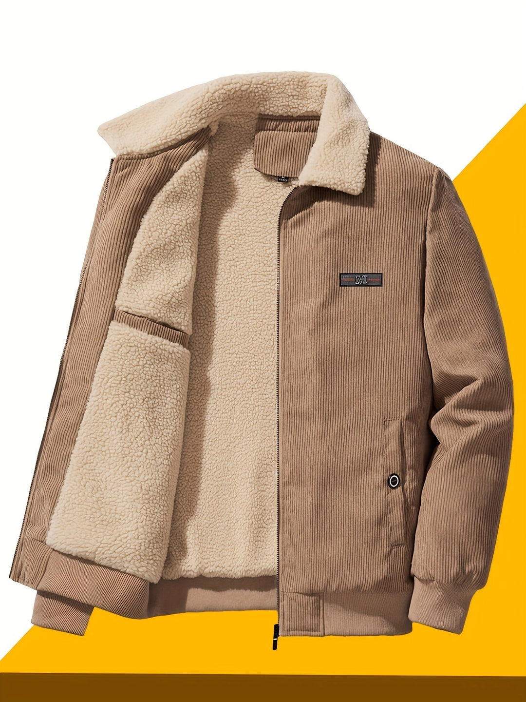 Barnaby corduroy jacket in tan, front view