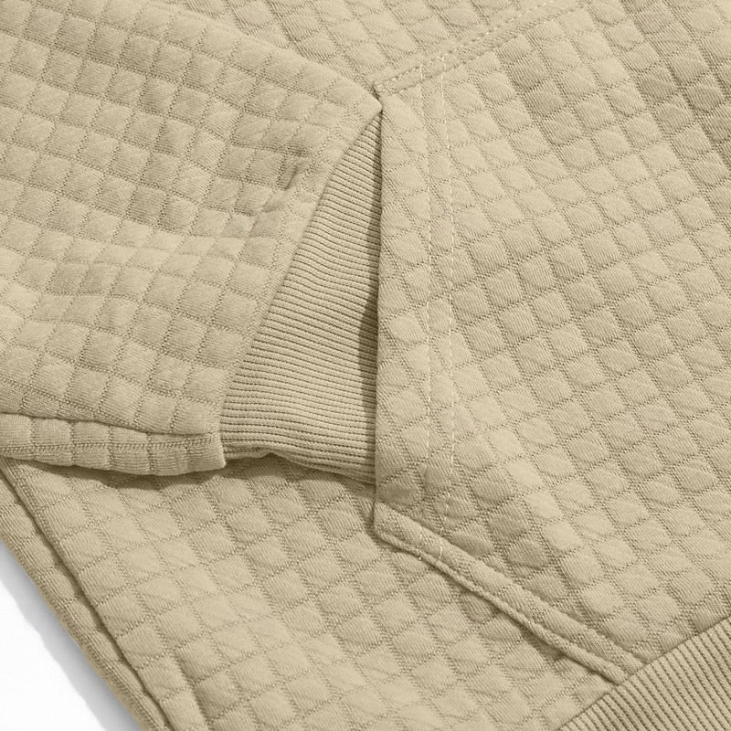 Close-up of Callum hoodie side pocket and cuff detail