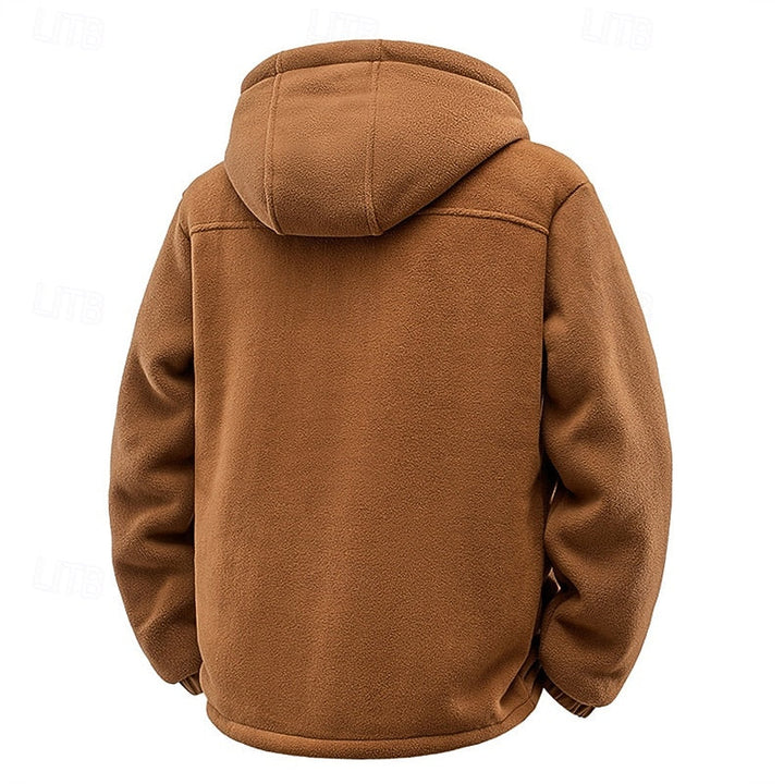 Desmond hooded full-zip fleece jacket, back view