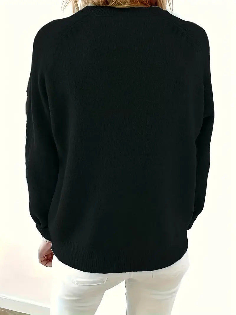 Henrietta black knit jumper, back view