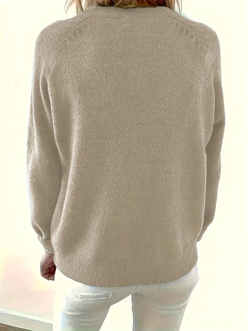 Henrietta beige knit jumper, back view