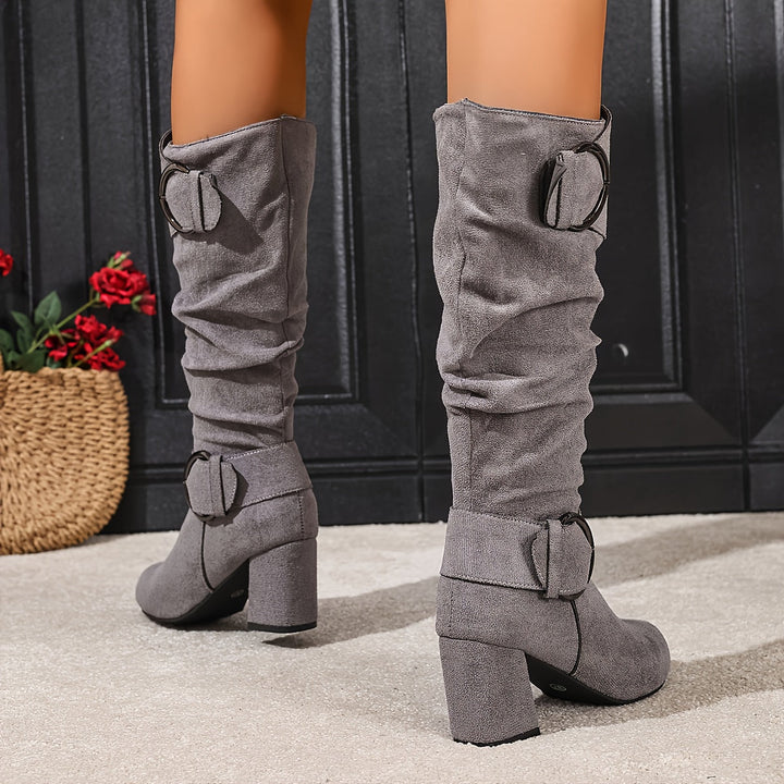 Isolde slouch boots in beige with size measurements