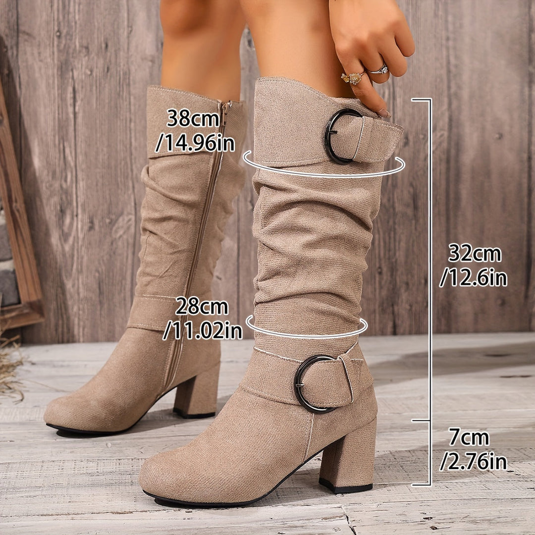 Isolde knee high boots in black, close-up side view