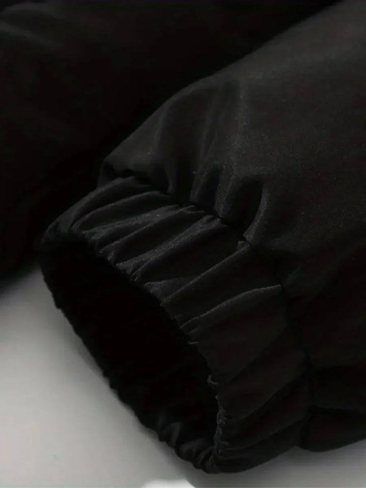 Close-up of elasticated cuff on Josephine puffer jacket