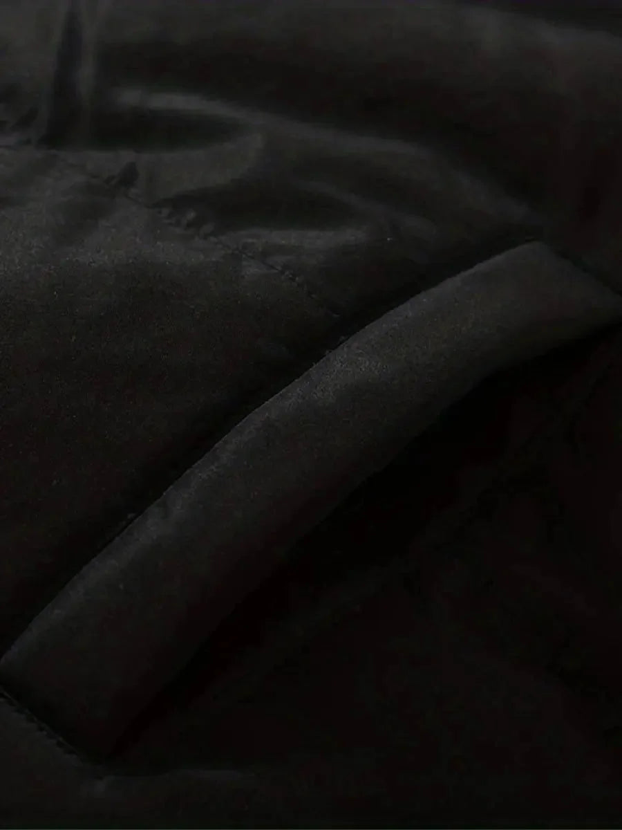 Close-up of pocket detail on Josephine puffer jacket