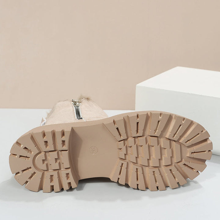 Close-up of Primrose ankle boot platform sole tread