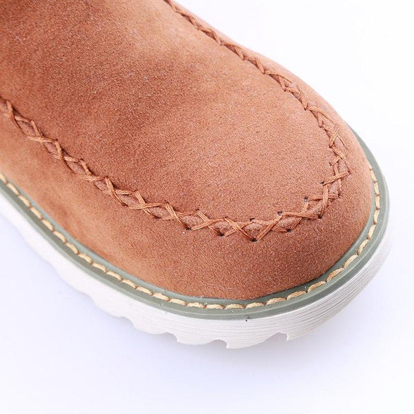Rosalie fleece lined ankle boots close-up of stitched toe detail