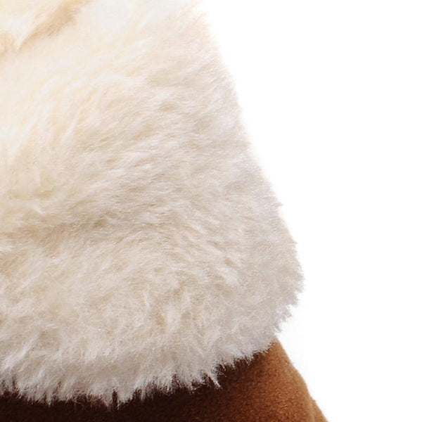 Rosalie fleece lined ankle boots close-up of faux fur collar detail
